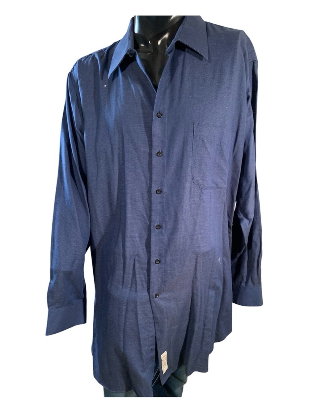 Men's Classic Long Sleeve Dress Shirt - Navy Blue men’s Tall 20 37/38